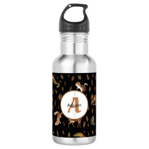 Garrafa Fall Forest Animais Autumn Deixa a escola Monogram