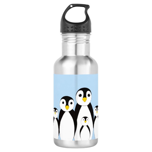 Garrafa Família de pinguins (Frente)