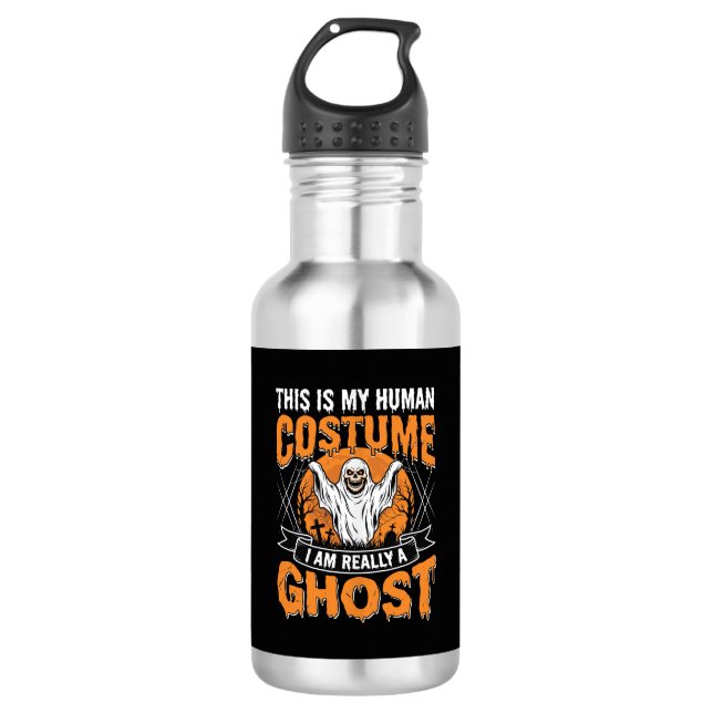 Garrafa Fantasia Humana de Fantasma de Halloween Engraçada (Frente)