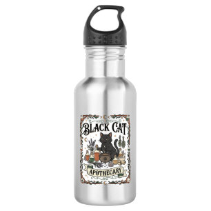 Garrafa Farmácia de Gato Preto Bruxa Mística Apothecary
