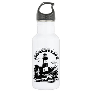Garrafa Farol Preto e Branco Vida de Praia