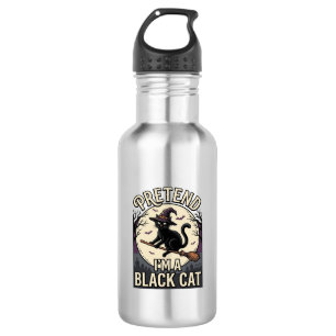 Garrafa Fato de Gato Preto Vintage Halloween Bruxa Gato Ca