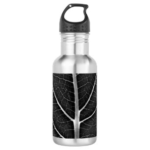 Garrafa Fecho de folhas brilhantes a preto e branco