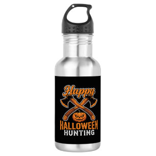 Garrafa Feliz Caça de Halloween Machados Cruzados Abóbora
