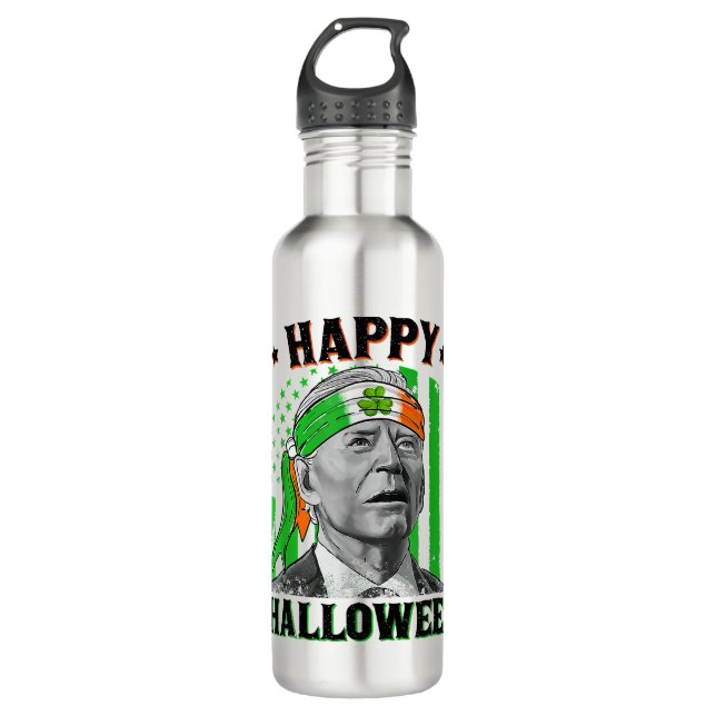 Garrafa Feliz Halloween Engraçado Joe Biden Dia de São Pat (Frente)