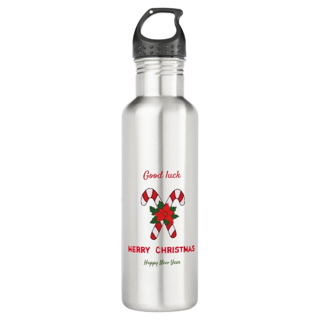 Garrafa Feliz Natal e Ano Novo Minimalista (Frente)