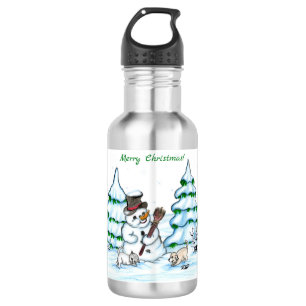 Garrafa Feliz Natal! Neve com Cat e Puppy