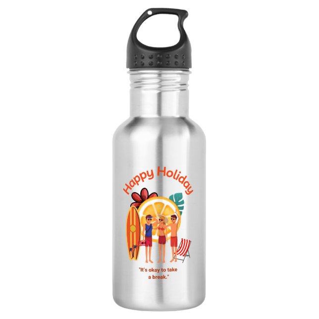 Garrafa Feliz Natal Olá, Summer Beach Vibes (Frente)