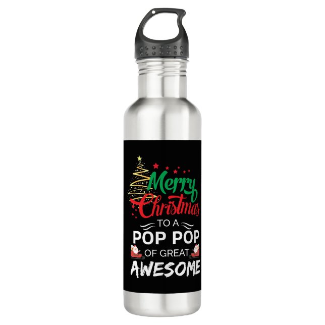 Garrafa Feliz Natal para uma Pop Pop do Excelente Incrível (Frente)