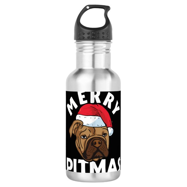 Garrafa Feliz Pitbull Cachorro de Natal Feio Tr (Frente)