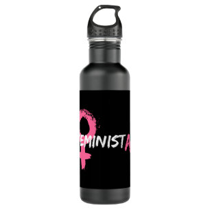 Garrafa Feminista Artista AF Rosa Símbolo Feminino Rosa