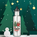 Garrafa Feriados de Natal Jolly Feriados Engraçados Nome d<br><div class="desc">Feriados de Natal Jolly Engraçado Retro Personalizado Nome Personalizado da Garrafa de Água apresenta o texto "Sentir Jolly" em um roteiro moderno acentuado com uma árvore de Natal divertida e feliz e bebida quente com cana doce. Personalizado com seu nome personalizado editando o texto na caixa de texto fornecida. Elaborado...</div>
