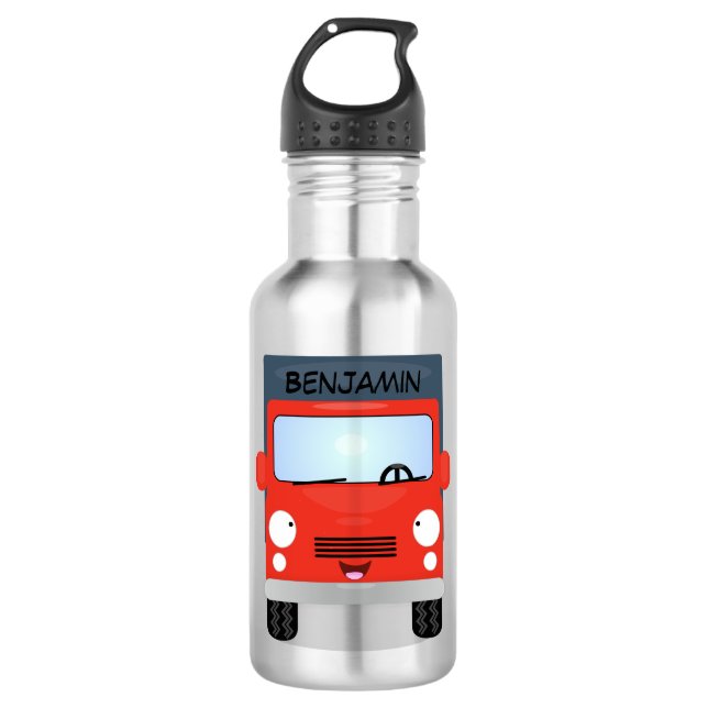 Garrafa Figura de desenho animado de caminhão vermelho-bra (Frente)