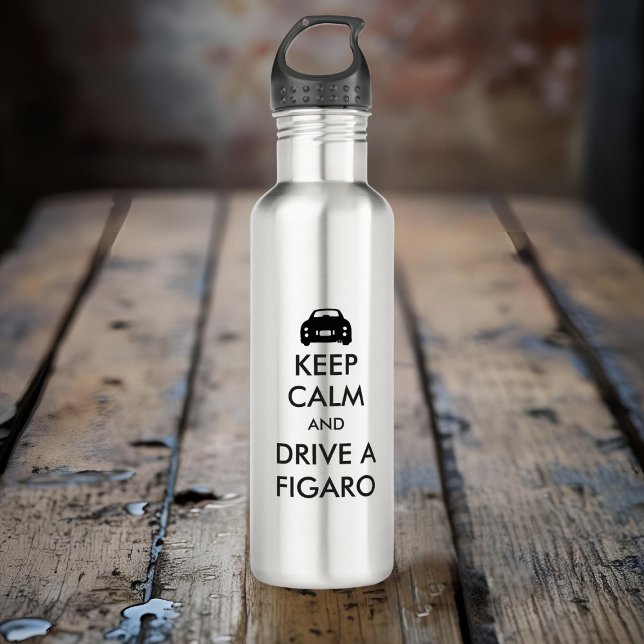 Garrafa Figuras Mantêm Calma E Conduzem Um Carro Figaro (Keep Calm and Drive a Figaro water bottle just for you. Great for road trips)