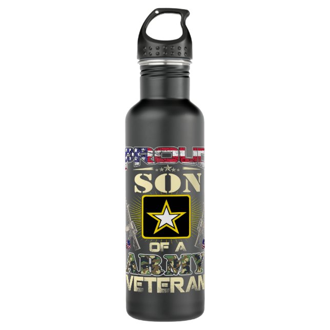 Garrafa Filho Veterano Dos EUA, Bandeira Do Exército Orgul (Frente)