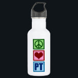 Garrafa Fisioterapeuta do amor da paz<br><div class="desc">Um sinal de paz,  coração,  e as letras pinta para a fisioterapia.</div>