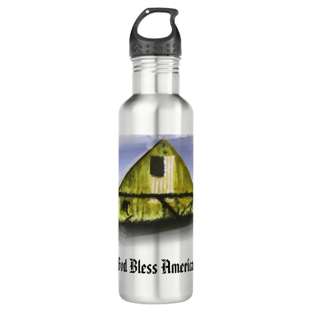 Garrafa *~* Flag USA Wood Barn DEUS ABENÇOE AMERICA AP16 (Frente)