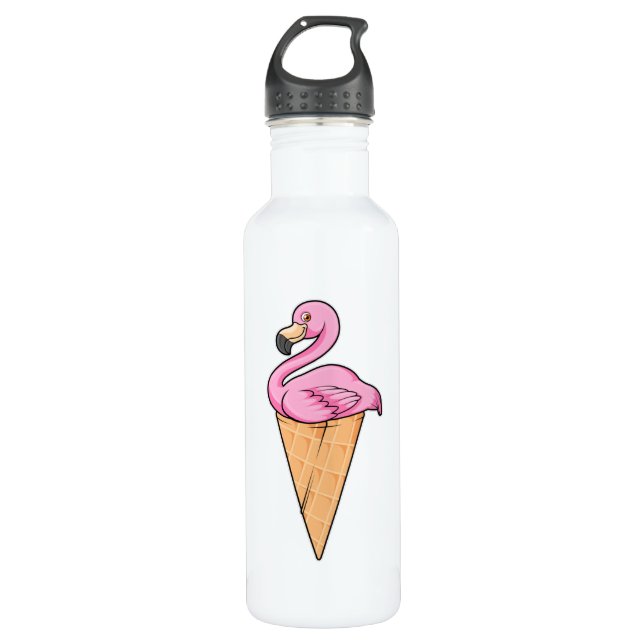 Garrafa Flamingo com Waffle de Sorvete (Frente)