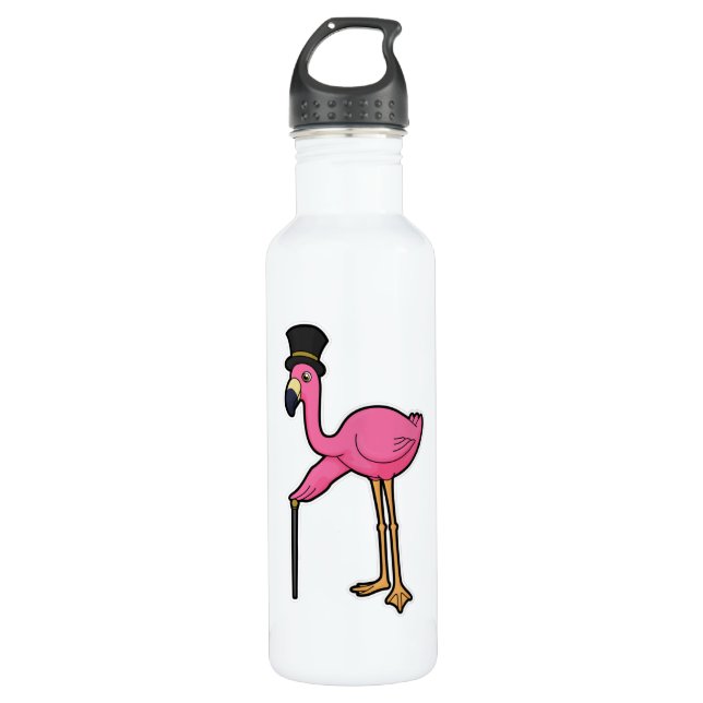 Garrafa Flamingo como Grove com Chapéu e Cana (Frente)