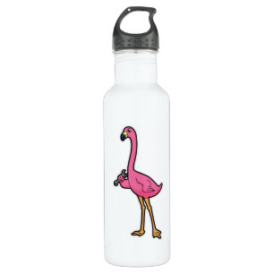 Garrafa Flamingo como mecânico com chave inglesa