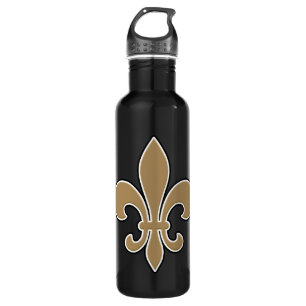 Garrafa Fleur de Lis Dourado com contorno branco e preto