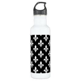 Garrafa Fleur de Lis Pattern, Royal French, branco a preto