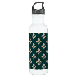 Garrafa Fleur de Lis Pattern, Royal French Cream on Green