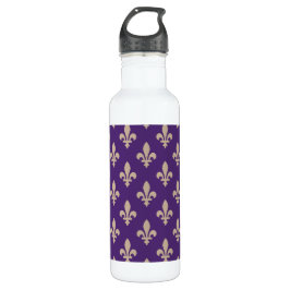 Garrafa Fleur de Lis Pattern, Royal French Cream on Purple