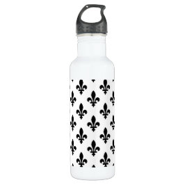 Garrafa Fleur de Lis Pattern, Royal French, preto em branc