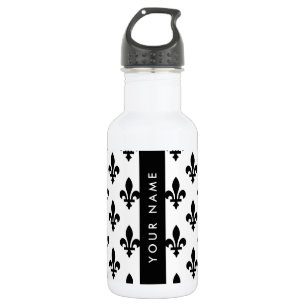Garrafa Fleur de Lis, Preto sobre Branco, Preto, Seu Nome