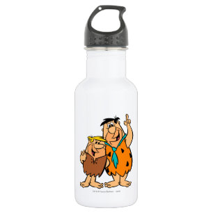 Garrafa Flintstone da entulho e do Fred da discussão