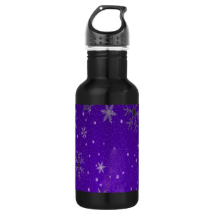 Garrafa Flocos de neve brancos com fundo Azul-Roxo