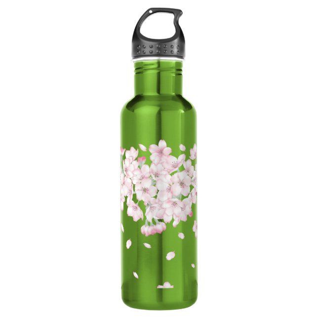 Garrafa Flor de Cerejeira Sakura Personalizável (Frente)