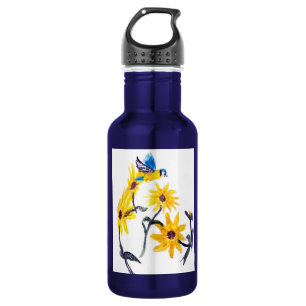 Garrafa Floral Bird Art Amarelo Girassóis
