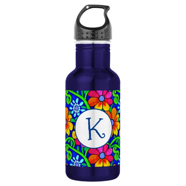 Garrafa Floral Bonito Personalizado (Frente)