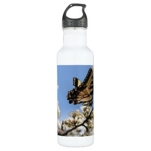 Garrafa Floral com borboleta, personalizado
