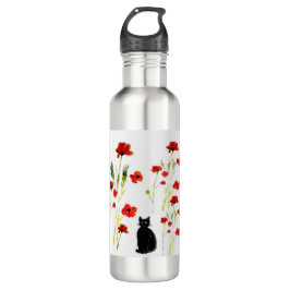 Garrafa Floral Poppy Cute Cat