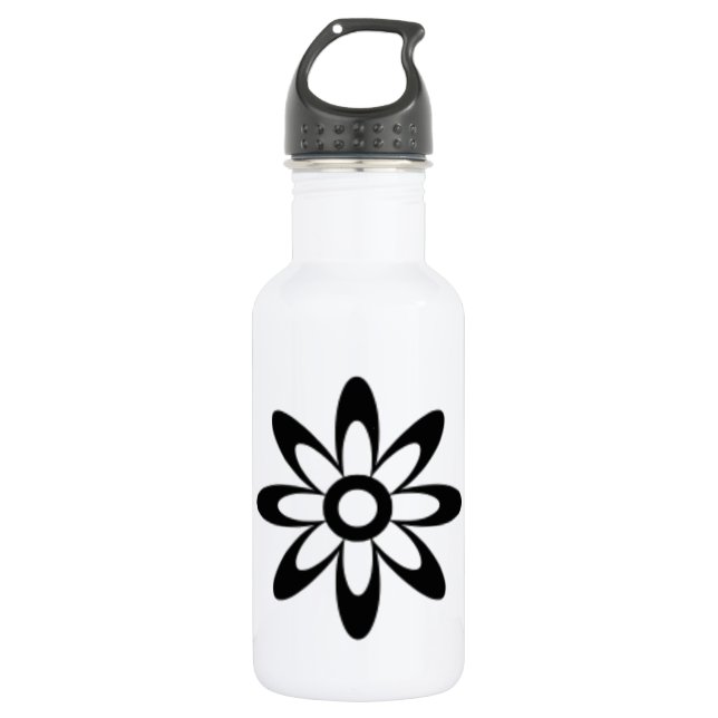 Garrafa Floral Preto E Branco (Frente)