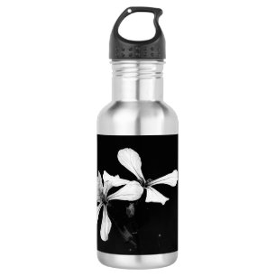 Garrafa floral preto e branco mínimo