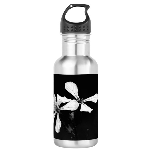 Garrafa floral preto e branco mínimo (Frente)