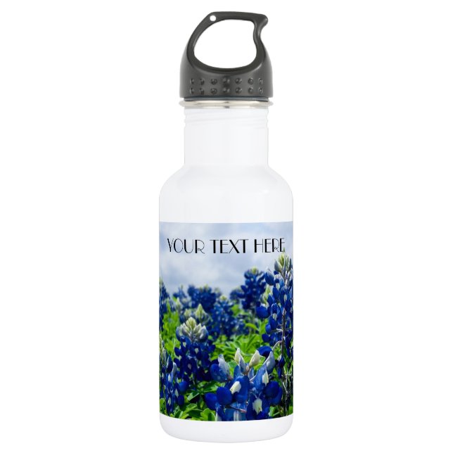 Garrafa Flores Azuis Flores do Texas Floral (Frente)