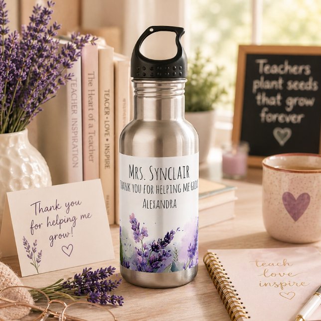 Garrafa Flores de Lavanda Personalizadas Agradecimento ao  (Criador carregado)