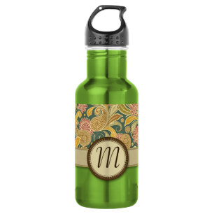 Garrafa Flores de Paisley e Ventilador com Monograma