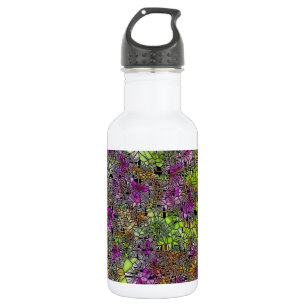 Garrafa Flores design de arte roxa/rosa