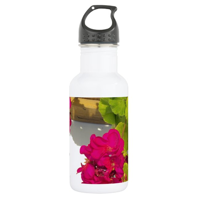Garrafa Flores florais rosa magenta vermelho elegantes (Frente)