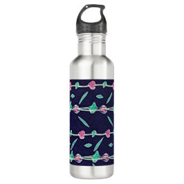 Garrafa Flores rosa e roxa