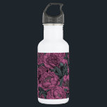 Garrafa Flores roxas<br><div class="desc">Flores de pénia desenhadas à mão,  padrão vetorial sem costura</div>