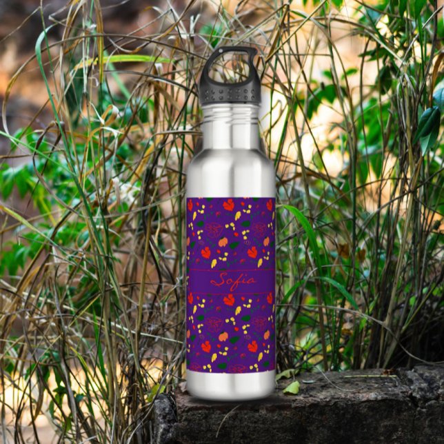 Garrafa Flores-silvestres, flores-silvestres, papoila-verm (Criador carregado)