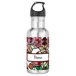 Garrafa Flores Vermelhas Brilhantes E Bonitas