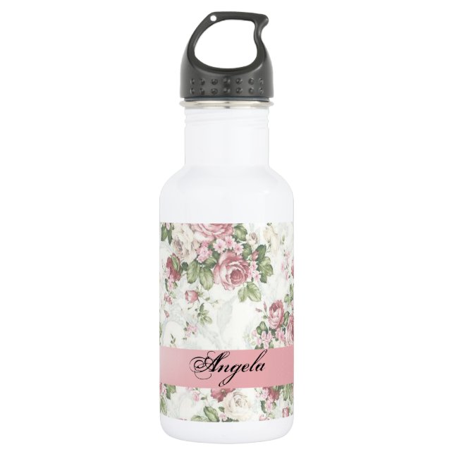 Garrafa Flores Vintage Shabby Chic-Personalizadas (Frente)